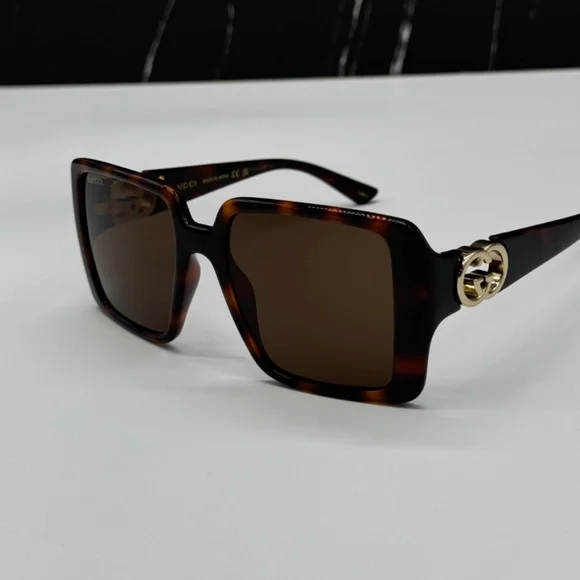 NEW GUCCI GG1692S 002 HAVANA BROWN SQUARE WOMEN GUCCI SUNGLASSES - Picture 5 of 11
